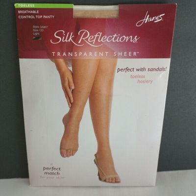 Toeless Hosiery Perfect With Sandals Hanes Color Light Size CD